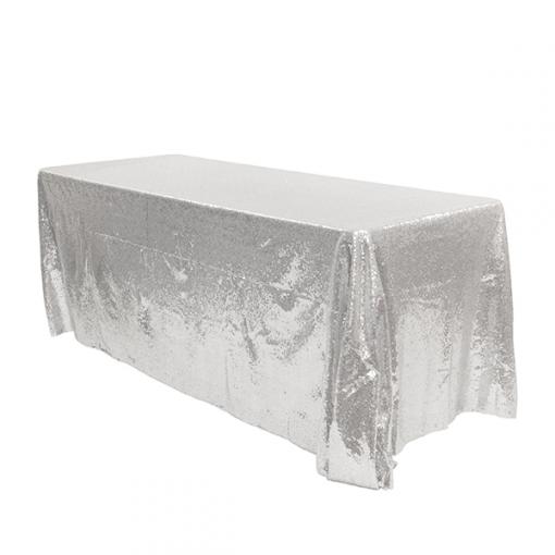 Nappe strass rectangulaire argent