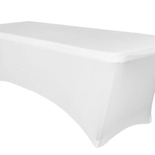 Housse de table rectangulaire blanche