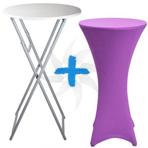 Housse table haute violet